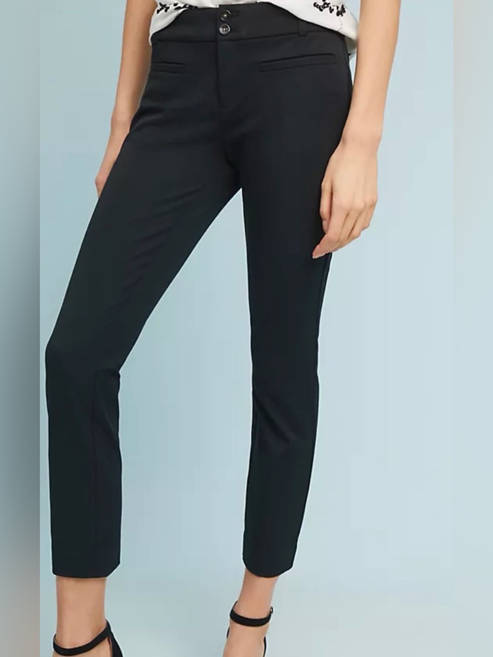 Anthropologie the Essential Slim Women's Black Trousers